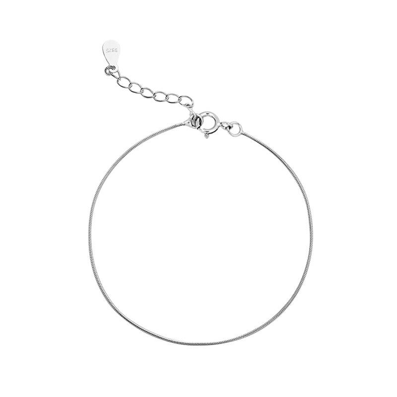 925 Sterling Silver 20cm Snake Chain Lucky Bracelets Woman Charm  Hand Bracelets Luxury Accessories Jewellery Money 925 серебряный