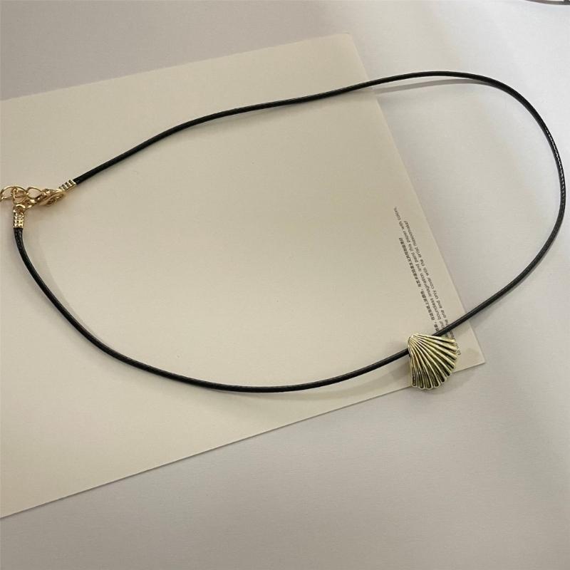 Simple Metal Shells Pendant Necklace Earrings Sweet Cool Collar Necklace Choker Neck Chain Y2K Earrings Fashion Jewelry