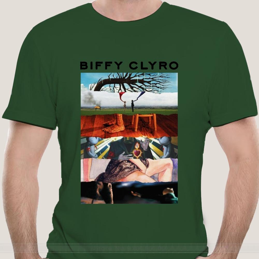 Fashion Summer T-shirt Men Cotton Brand Teeshirt Official T Shirt BIFFY CLYRO White Album Montage Rip All Sizes
