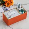 Light Luxury Desktop Storage Box Tissue Box Holder Organizer Multi-functional Square Desk Organizer for Living Room Dining Room