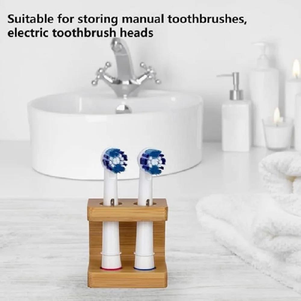Bamboo Toothbrush Rack Electric Toothbrush Head Wooden Bathroom Bamboo Storage Rack Mini Multi-slots Bamboo Stand For Toothbrush
