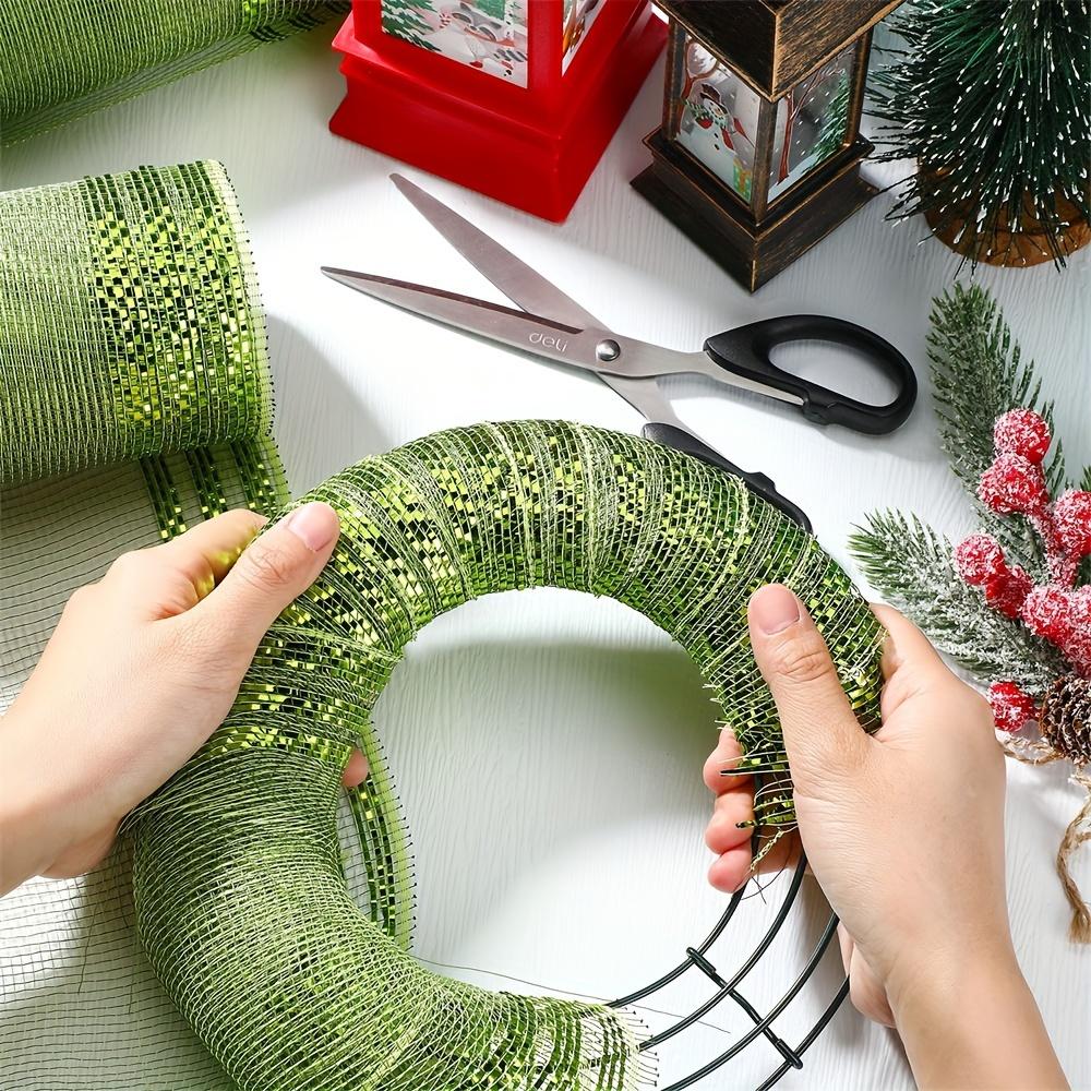 2 ks Deco Mesh Věncové potřeby Síťovina na věnec Poly Mesh Stuha Metalický okraj Pruh Smaragdové girlandy Mašle Balení a zdobení