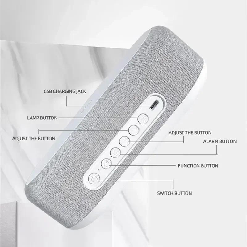 Kablosuz Şarj Cihazları Pad Stand Telefon 15W Hızlı Şarj Yuvası Alarm Yatak Odası Lambası Gece Lambası Masaüstü Saati Sıcaklık Termometresi