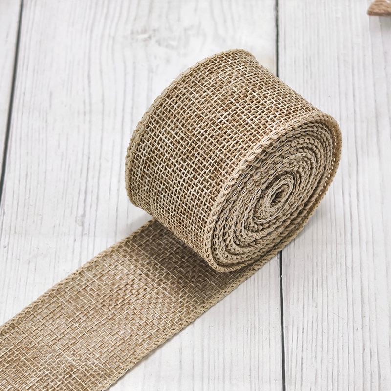 

Кольорова джутова стрічка з дротяним краєм, шириною 4 см, для DIY різдвяних прикрас