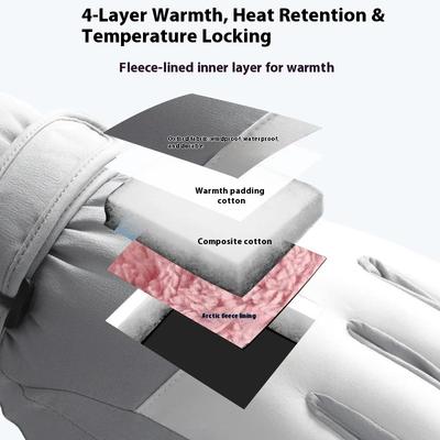 Outdoor Skiing, Winter Cycling For Girls, Warm And Windproof, Thick And Cold Resistant, Winter Mountaineering Waterproof Gloves