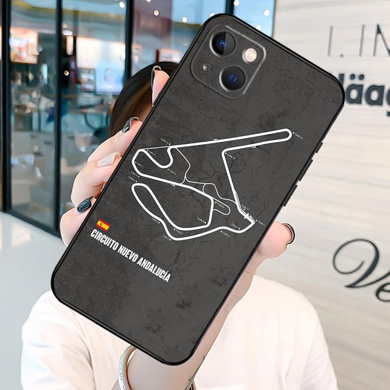 Formel 1 F1 Rennstrecke Stoßstange Handyhülle Für iPhone 11 12 13 14 15 16 Pro X XR XS Max Plus Rückabdeckung