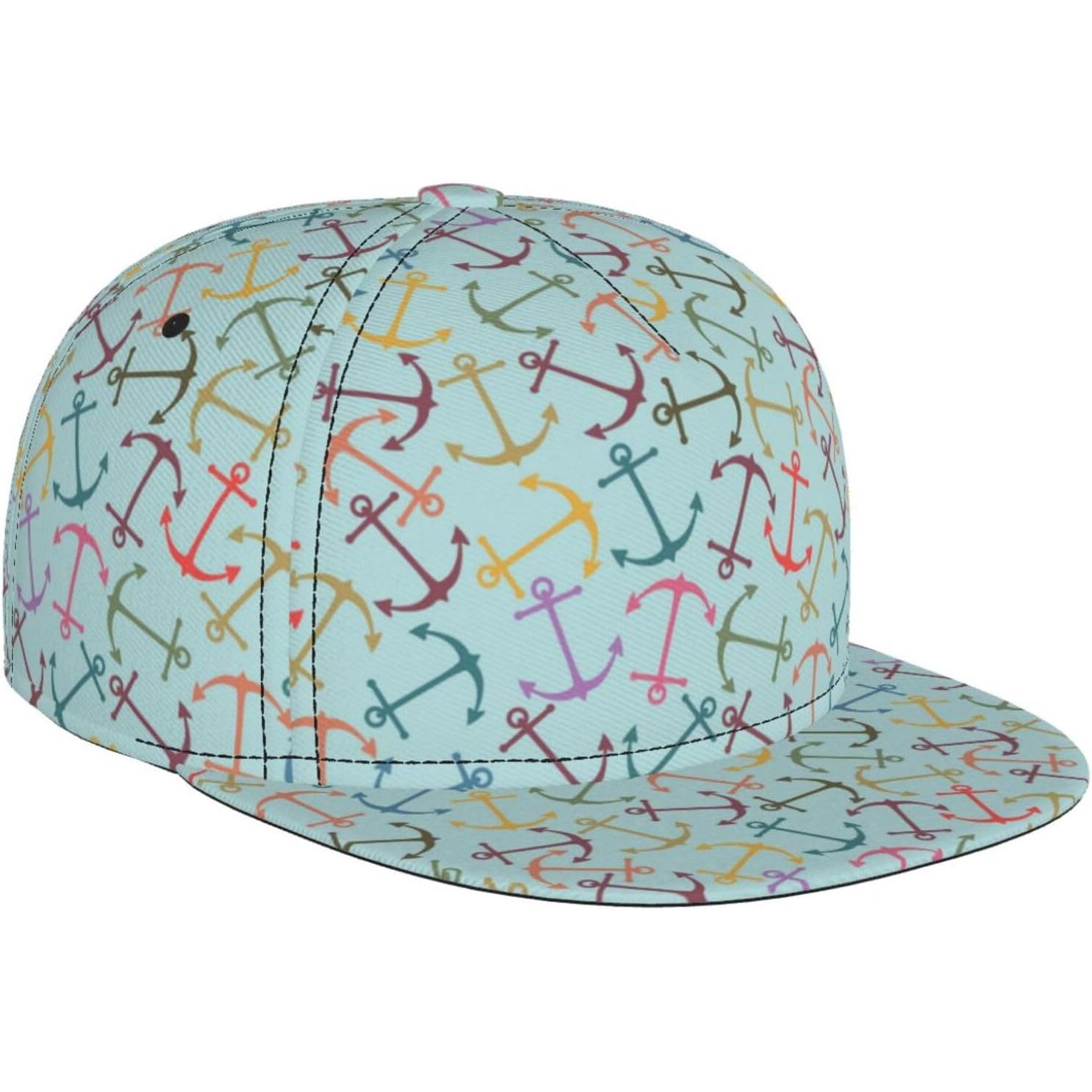 

Colorful Nautical Anchor Baseball Cap for Men Women Adjustable Trucker Hat Snapback Sun Dad Cap Lightweight Unisex for Summer One Size