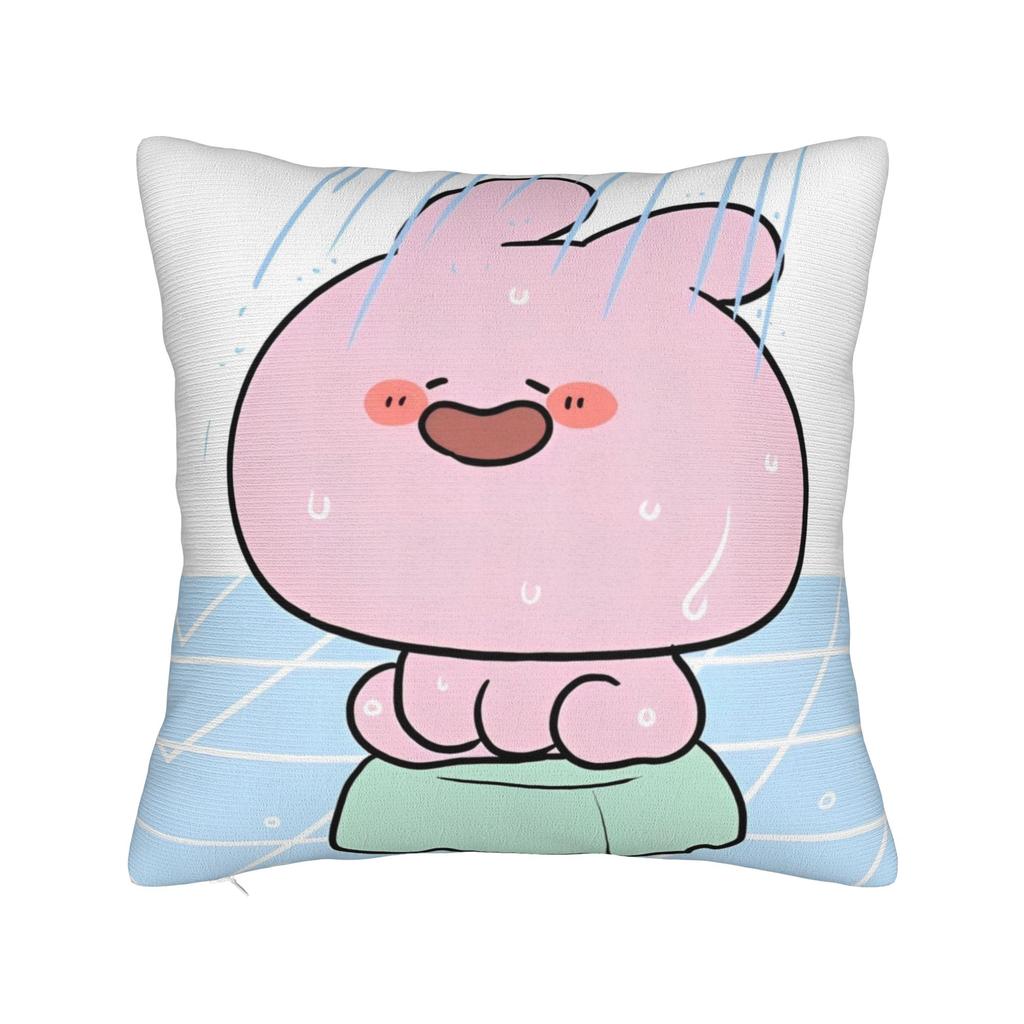 Rabbit Asamimichaan Cute Asamimi Square Pillow Case Polyester Decorative Pillow Fashion Pillowcase