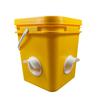10L Chicken Duck Goose Bucket Chicken Feeder and Waterer Kit with 8 Auto-Fill Cups and 4 Ports Horizontal Nipples for Poultry