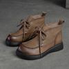 Fashion GKTINOO 2024 Women Platform Boots Chunky Motorcycle Genuine Leather Booties Fashion Female Height Flat Shoes Ladies Botas Combat