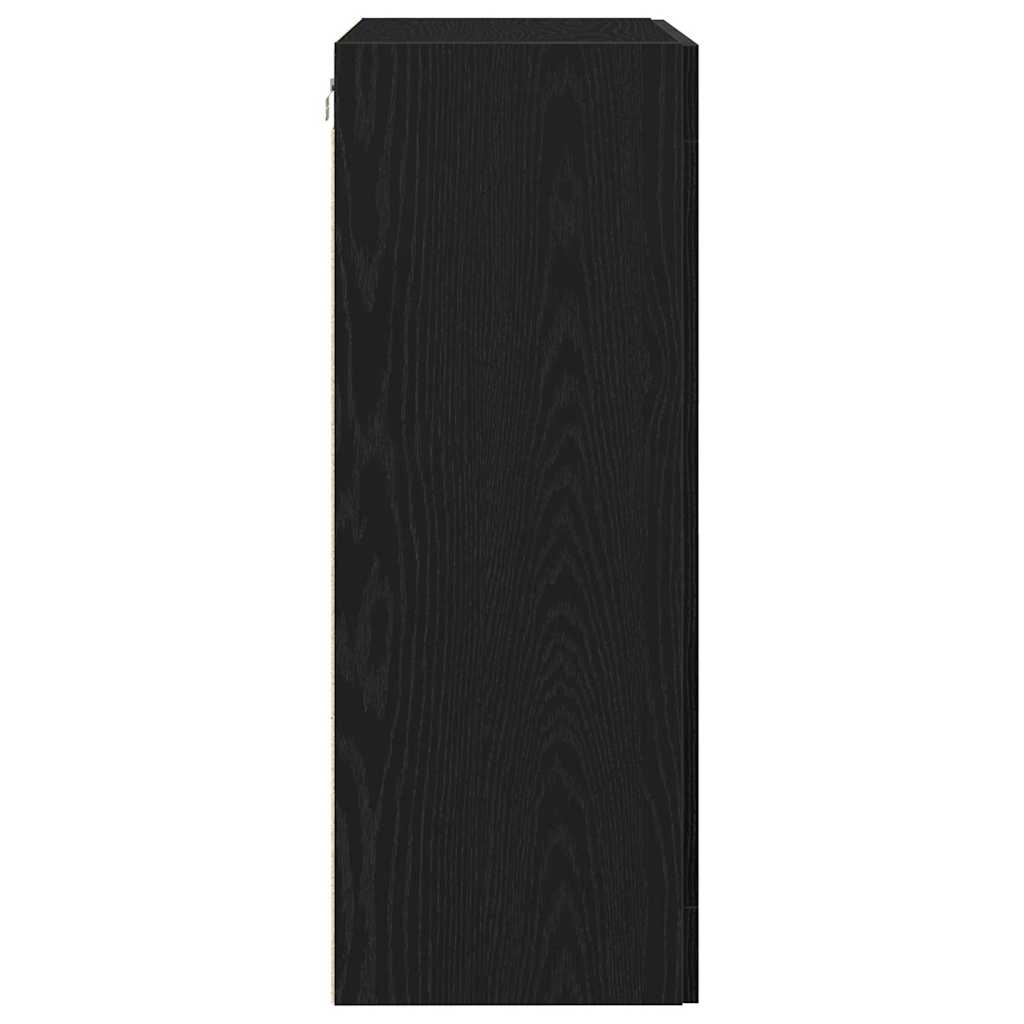 Wall Mounted Cabinet in Black Oak Look 69.5 x 34 x 90 cm