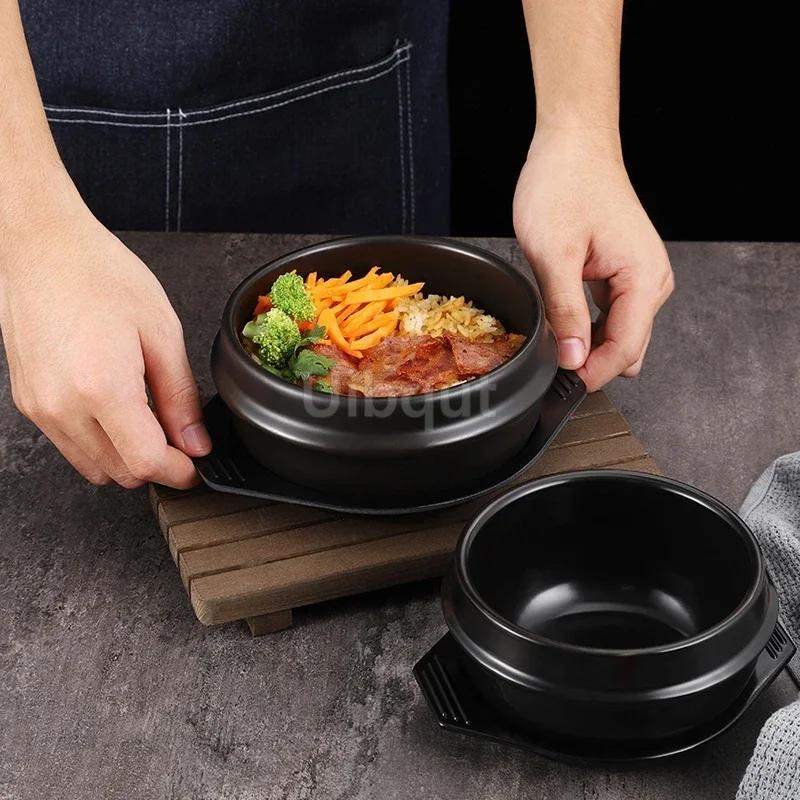 Korean Stone Pot Mixed Rice Stone Pot Korean Cuisine Casserole High Temperature Potted Rice Tableware Pots for Cooking Soup Pot