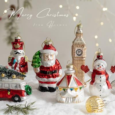 Christmas Theme Christmas Glass Ornaments Snowman Christmas Hanging  Christmas Supplies