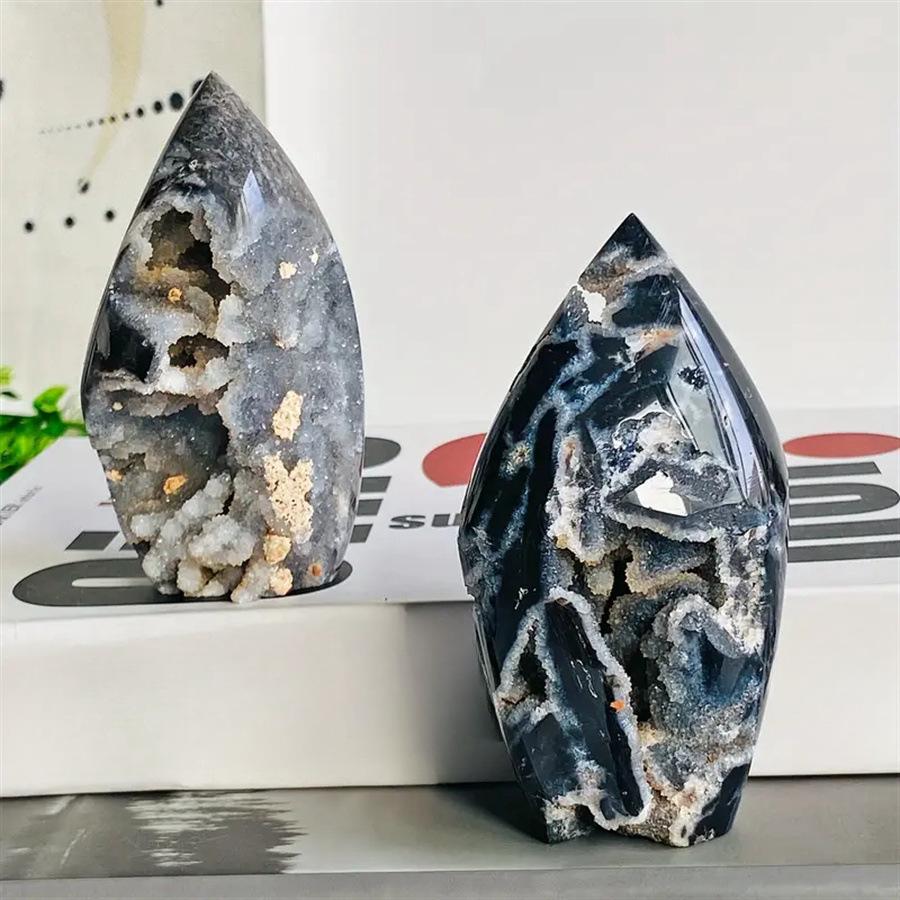 Black Sphalerite Crystal Flame Desktop Ornament 150-200g 1 piece