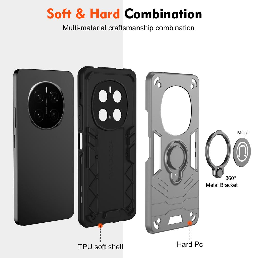 KEYSION Wstrząsoodporne etui na HONOR Magic 7 Pro 5G Pierścień ochronny na aparat Podstawka Tylna pokrywa telefonu dla Huawei Magic 7 Pro 5G