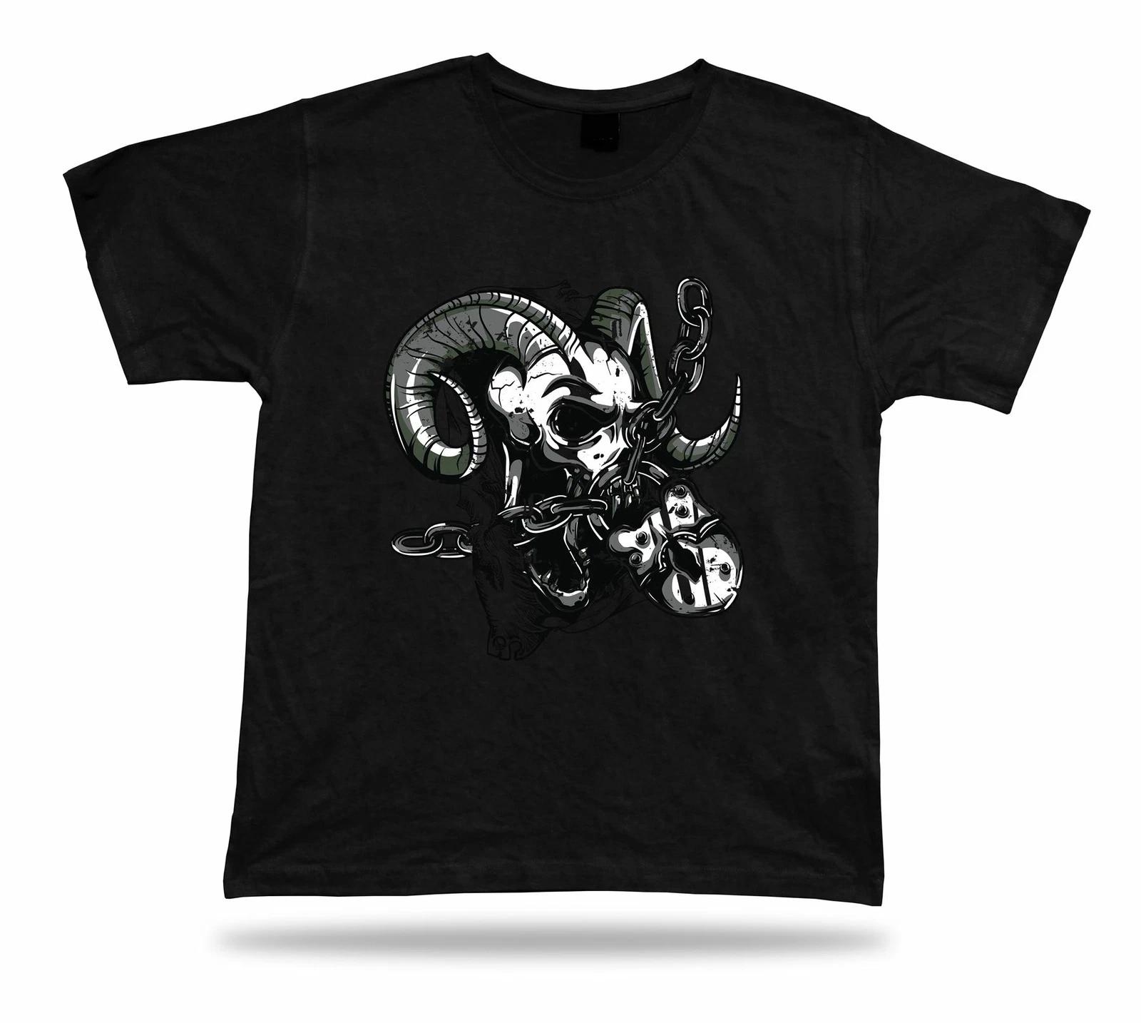 Monster Demon Devil RAM black and white awesome cool tshirt design apparel XL