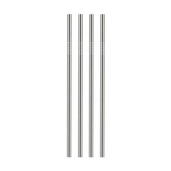 4Pcs Stainless Steel Straws Reusable Metal Drinking Straws 304 Food Grade Straight and Curved Straw Dishwasher Safe Metal Straw for Bottles Tumblers