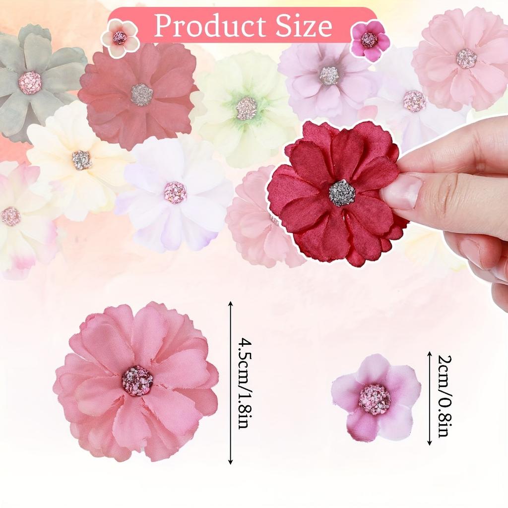 50Pcs Mix Artificial Flowers Head for Valentine's Day Party Supplies Wedding Marriage Decoration Home Decor Fake Flower Ornament