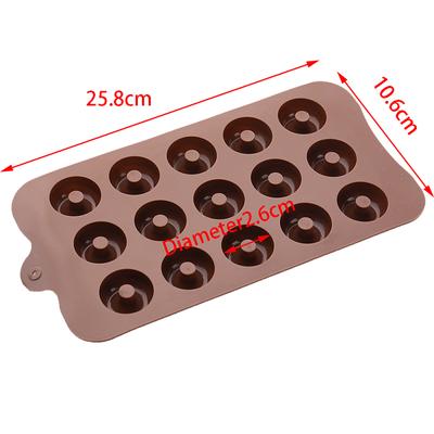 Moule à gomme en Silicone pour donuts 3D, 15 cavités, fabricant d'anneaux de donuts, outils de cuisine