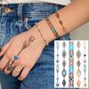 Golden Turtle Anchor Temporary Tattoo For Women Adult Realistic Compass Flower Fake Tattoo Sticker Washable Body Art Tatoo Decal