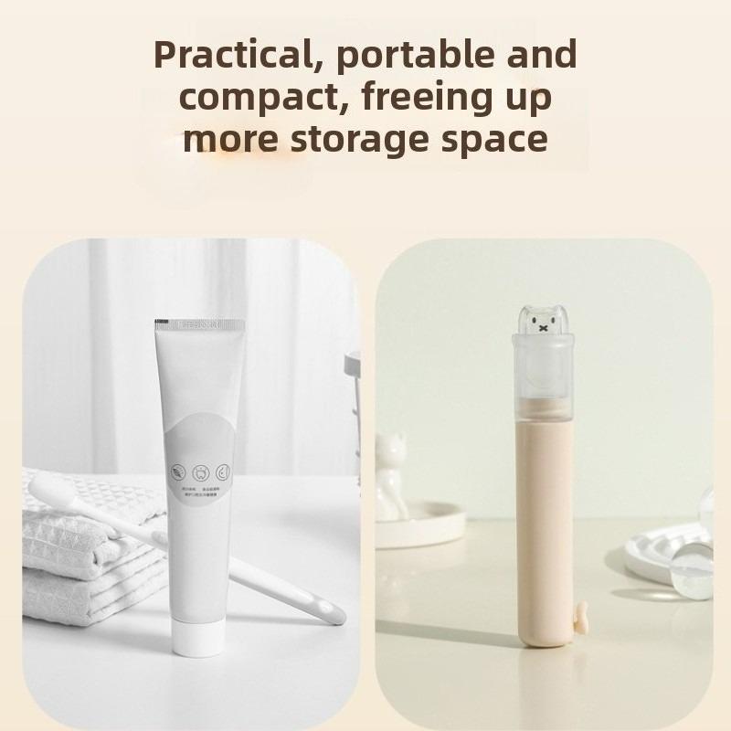 New Travel Foldable Toothbrush Set 2 - In - 1 Toothbrush + Toothpaste Cute Design Essential for Organizing Business Trips