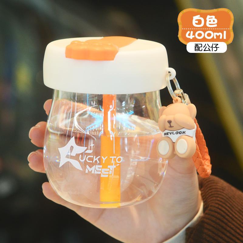 Water Bottle Summer Plastic Cup Portable Smart Cup Children's Cute Water Cup Student Cup Small Straw Cup