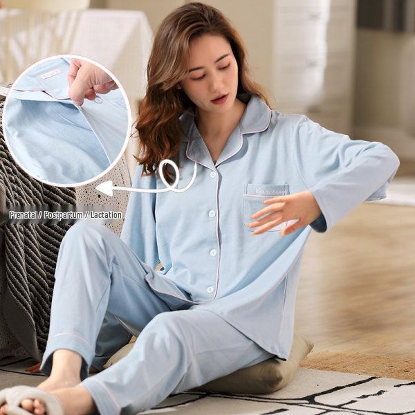 Maternity Pajamas: Plus Size 200 Jin, Pure Cotton, Spring  Autumn Nursing Wear L