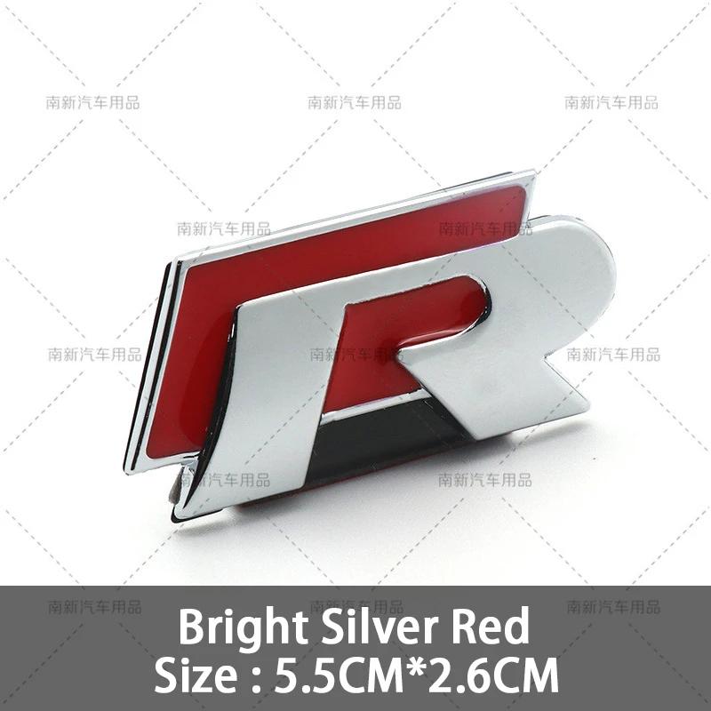 RUNTB1 VW 2026 Hot 3D Metal R Grille Badge Rear Tail Trunk Emblem Decal Stickers For Volkswagen VW Polo Passat Golf Jetta Tiguan Sagita