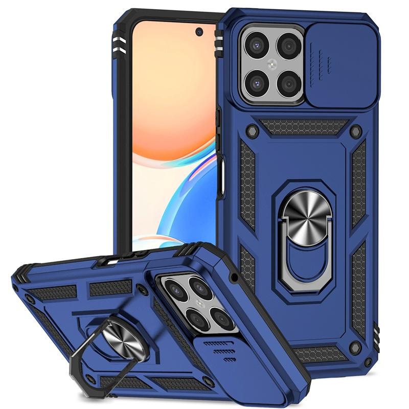 For Honor X8 4G 2022 Case Slide Lens Protect Ring Stand Armor Shockproof Funda For Honar Honer X8 X 8 HonorX8 4G 6.7" Back Cover