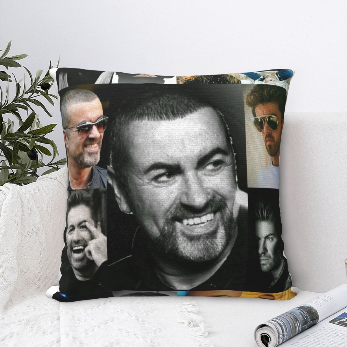 Fine Glasses Unisex George Michael British Singer Pillow Case Cushion Cover Square Printed Pillow Cover Novelty Pillowcases For Car Home Decorative