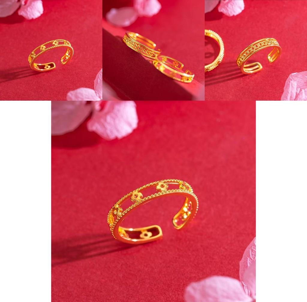 Fashionable Interlocking Open Ring Made From Gold Plated Brass Featuring A Chic Design For Women