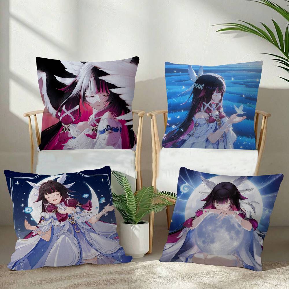 Game C-Columbina Genshin Cute Impact Pillow Cushion Cover Pillowcase Living Room Sofa Home Decor