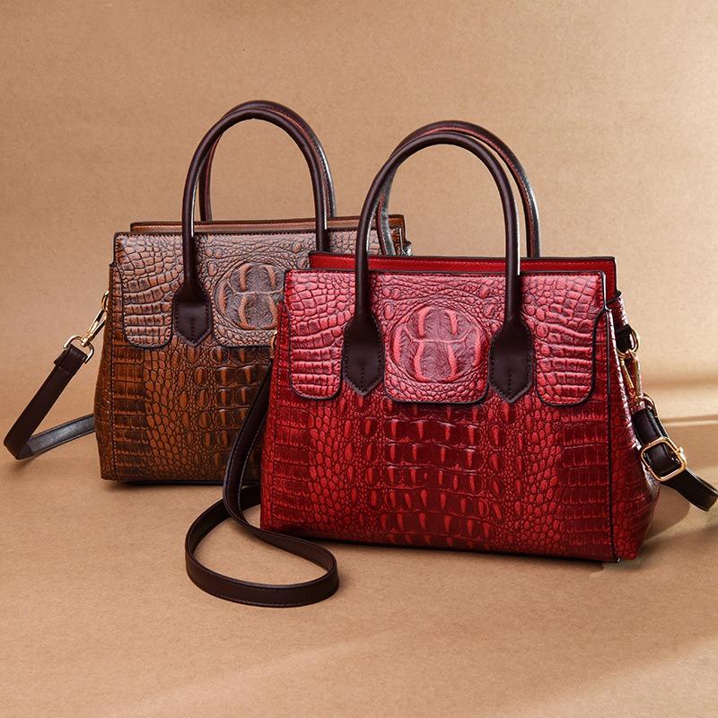 Borsa Effetto Coccodrillo Nuova Moda Europea e Americana Borsa a Mano Borsa Tote Borsa a Tracolla Borsa da Donna Borsa a Mano Borsa Grande