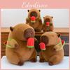 Watermelon Cream Ice Capybara Plush Toy With Transparent Backpack Animal Doll