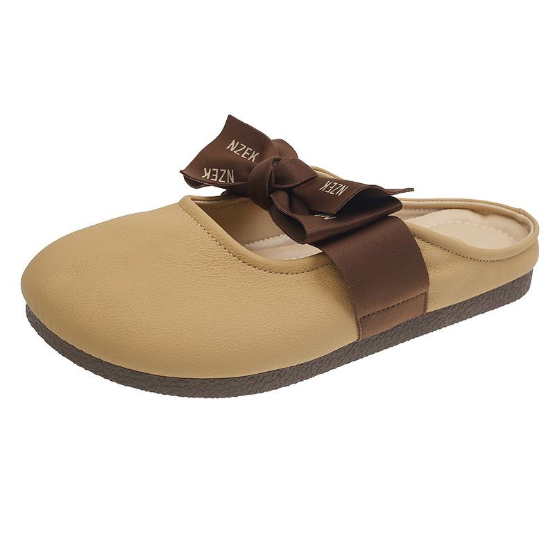 Small Casual Spring New Women's Shoes Flat-soled Bag Head Rubber Gentle with Skirt Lazy Flat-soled Cool Slippers Tide