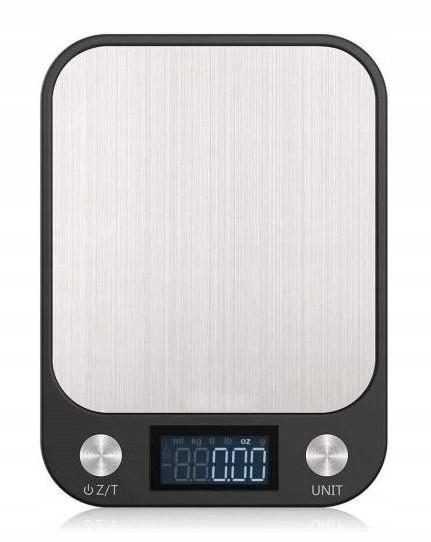 Waga Kuchenna Elektroniczna Lcd Do 15Kg Od 1G Czarna Domowa Płaska