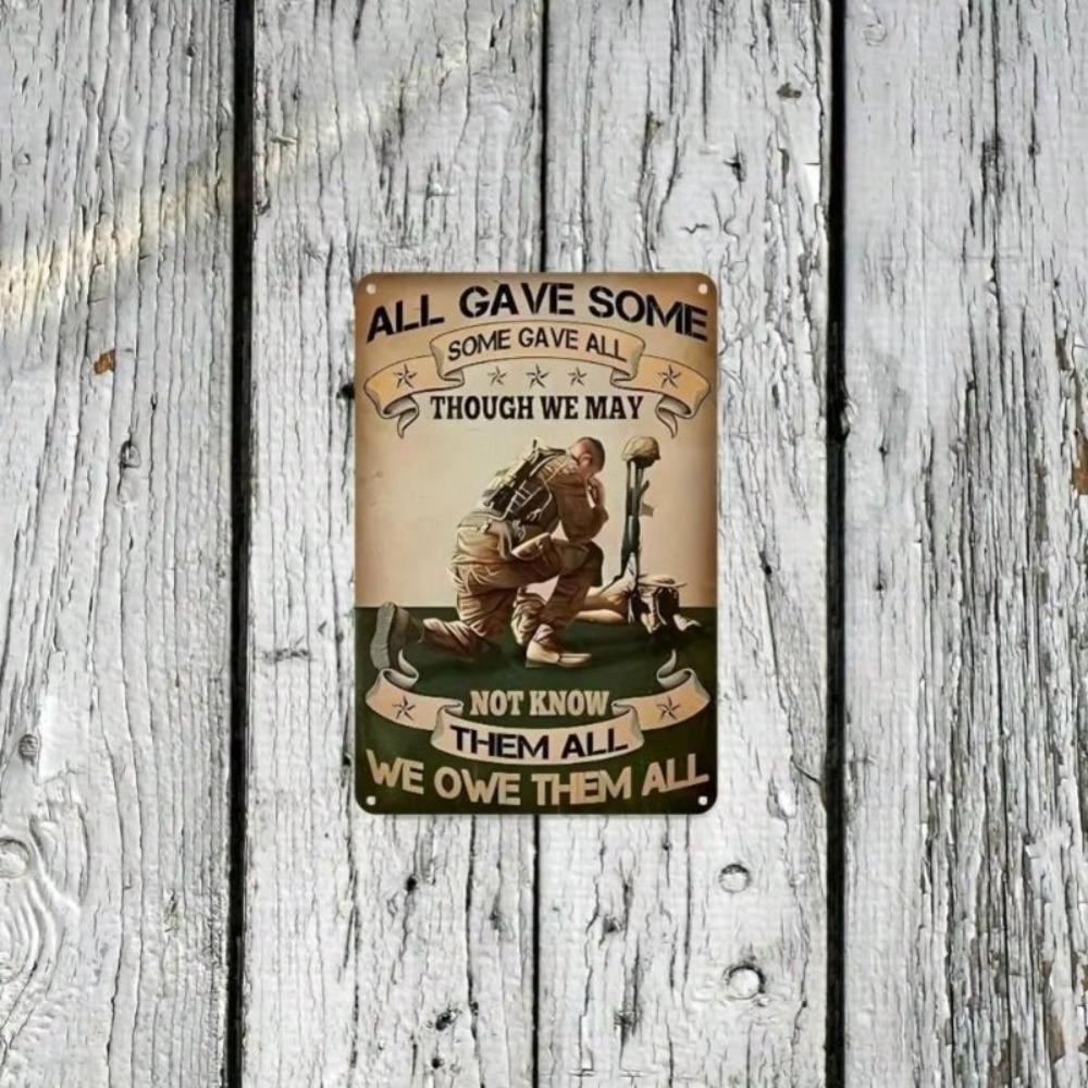 Placca in Latta Tutti Hanno Dato Qualcosa Alcuni Hanno Dato Tutto Decorazione Murale Vintage Esercito Poster Metallico