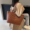 2025 New Pu Bag Cotton Clothing Bag Handbag Commuter Rhombus Shoulder Bag Large Capacity Tote Bag