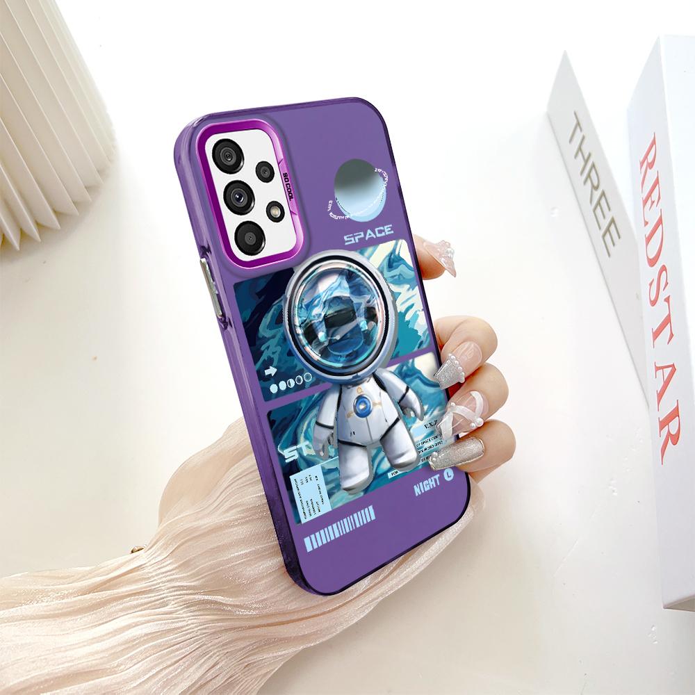 Malt mønster Fargerik Sliver Dobbeltsidig hardt skall Støtsikkert anti-fall telefondeksel for Samsung