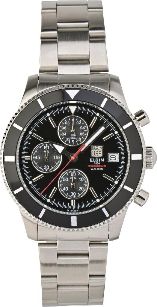 ELGIN Elgin Chronograph Watch Black Diver's FK1420S-B Men's