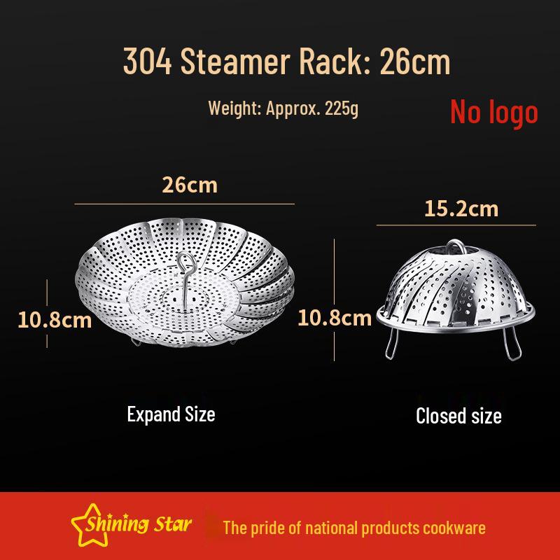 Star Flash 304 Stainless Steel Foldable Steamer Rack for Buns & Mantou
