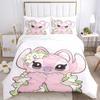 Pink Stitch Flowers Print 3Pcs Bedding Setduvet Cover With 2 Bedropillowcase Home Birthday Gift