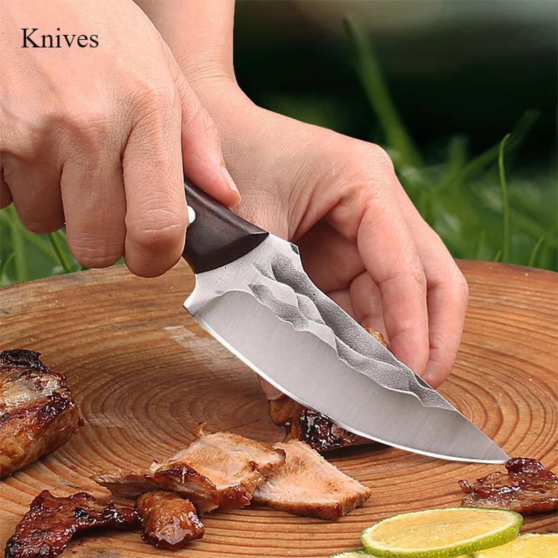 Stainless Steel Handmade Forged Knife for Kitchen Cooking Household Fruit Vegetables Knife Meat Cleaver Butcher Utility Knife