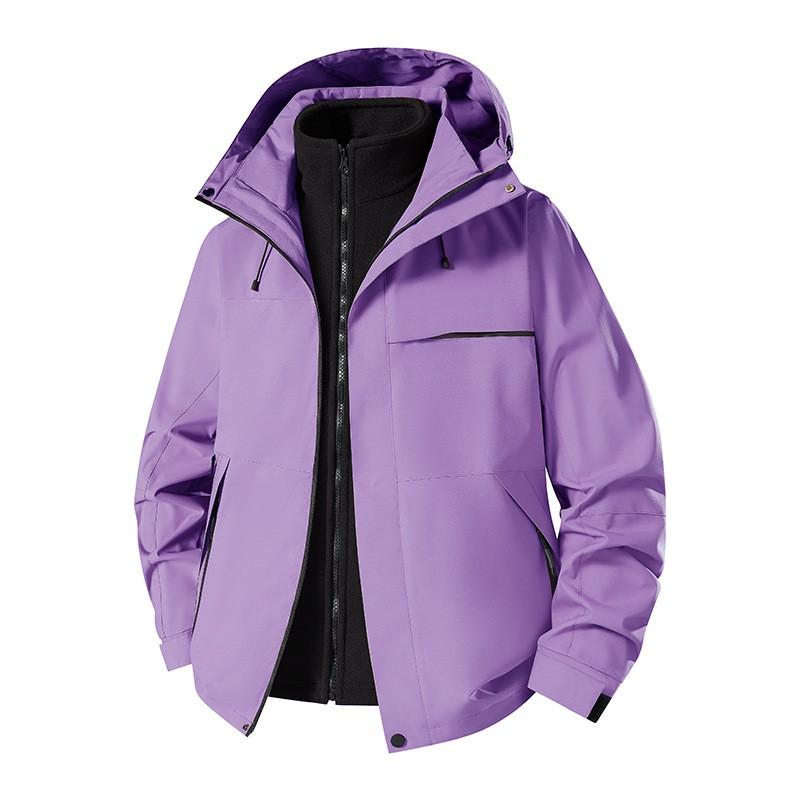 Womens 3-in-1 Waterproof Windproof Hiking Jacket With Removable Fleece Liner Trekking Camping Outdoor Travel