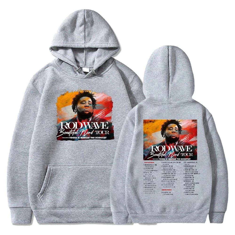 Rapper Rod Wave Kapüşonlular Sokak Giyim Y2k Kapüşonlu Harajuku Günlük Kazak Bol Polar Sweatshirt Uzun Kollu Baskılı Kapüşonlu