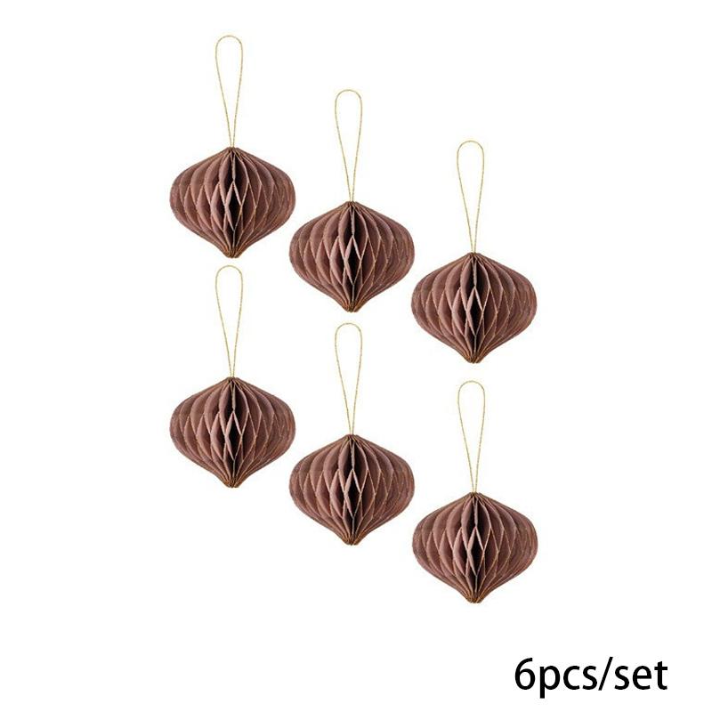 1/6ks 3D mini trblietavý prívesok voštinový guľôčka s trblietavým okrajom z papiera voštinový ornament