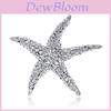 Alloy Starfish Brooch Pin With Rhinestones For Women Fashion Accessories