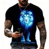 Summer Fashion Tiger Lion 3D Printing Cool Casual Street Style T-shirt for men