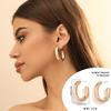 Vintage Geometric U-Shape Link Hoop Earrings for Women Trendy Punk Metal Round Circle Piercing Earrings Jewelry Accessories Gift