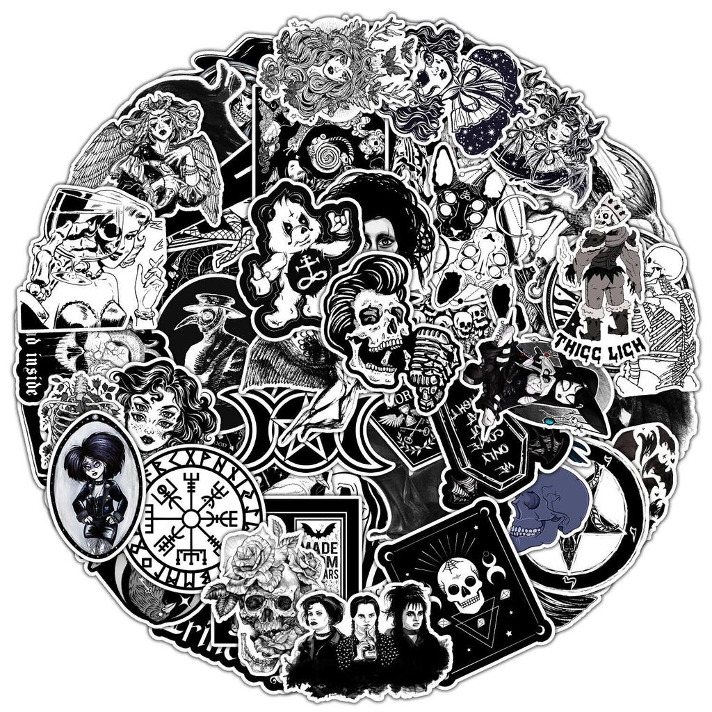 Gothic Graffiti Stickers: 50/100 Sheets for Car, Phone, and Water Cup Décor